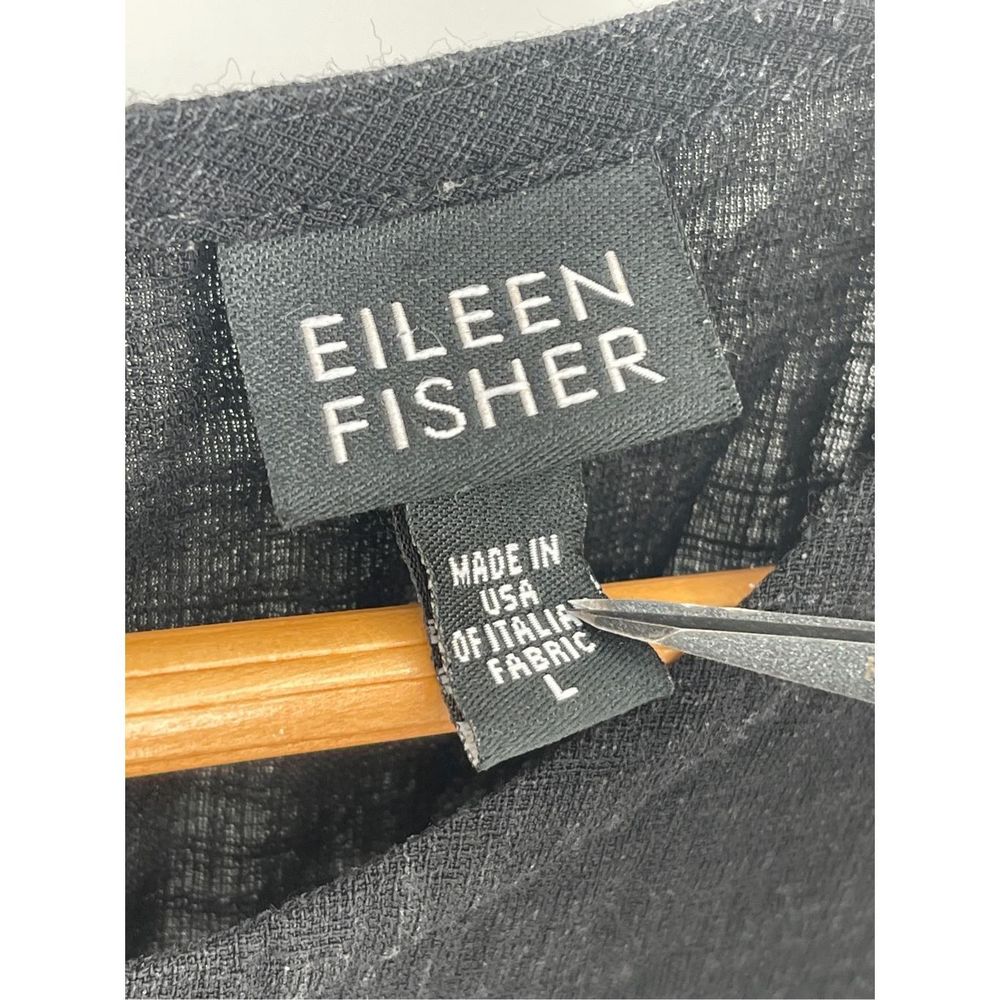 Eileen Fisher Dress Linen Women's Size Large Black Sleeveless - Picture 5 of 12